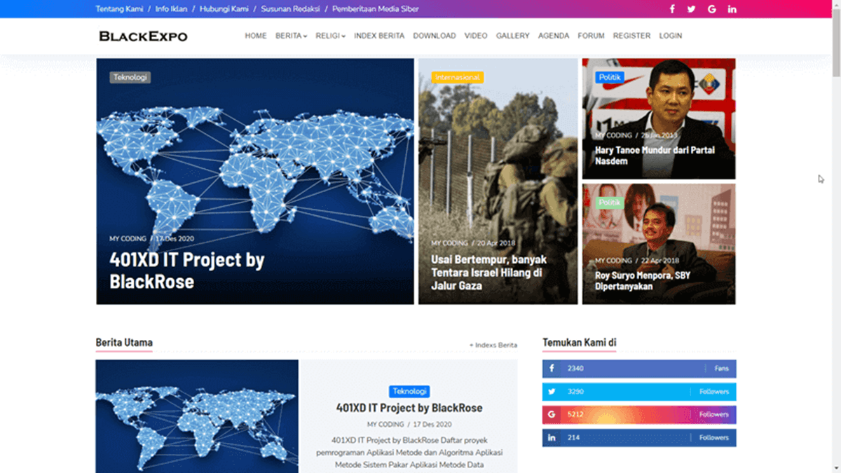 Website Berita dan Blog Blackexpo Butterfly