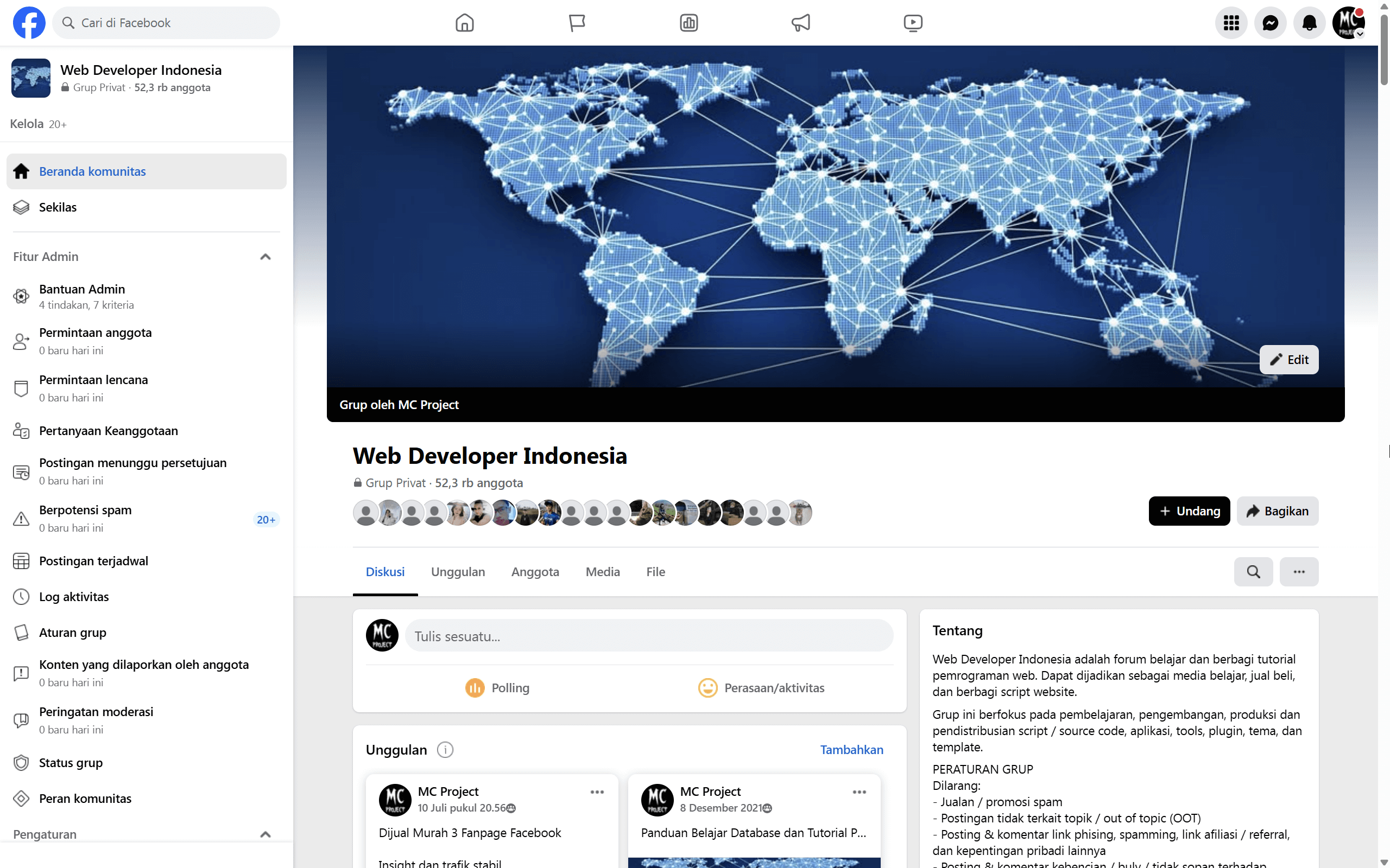 Grup Facebook Web Developer 52K Member