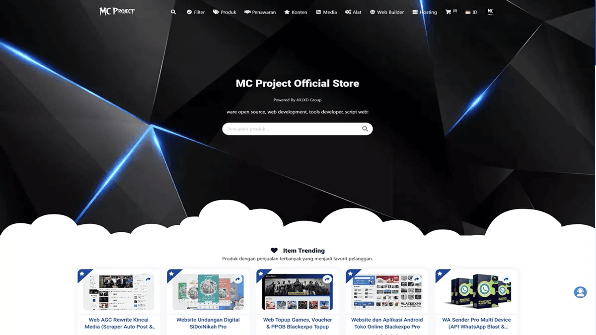 Web Toko Online Berbagai Jenis Produk Digital (Tendra Pro)