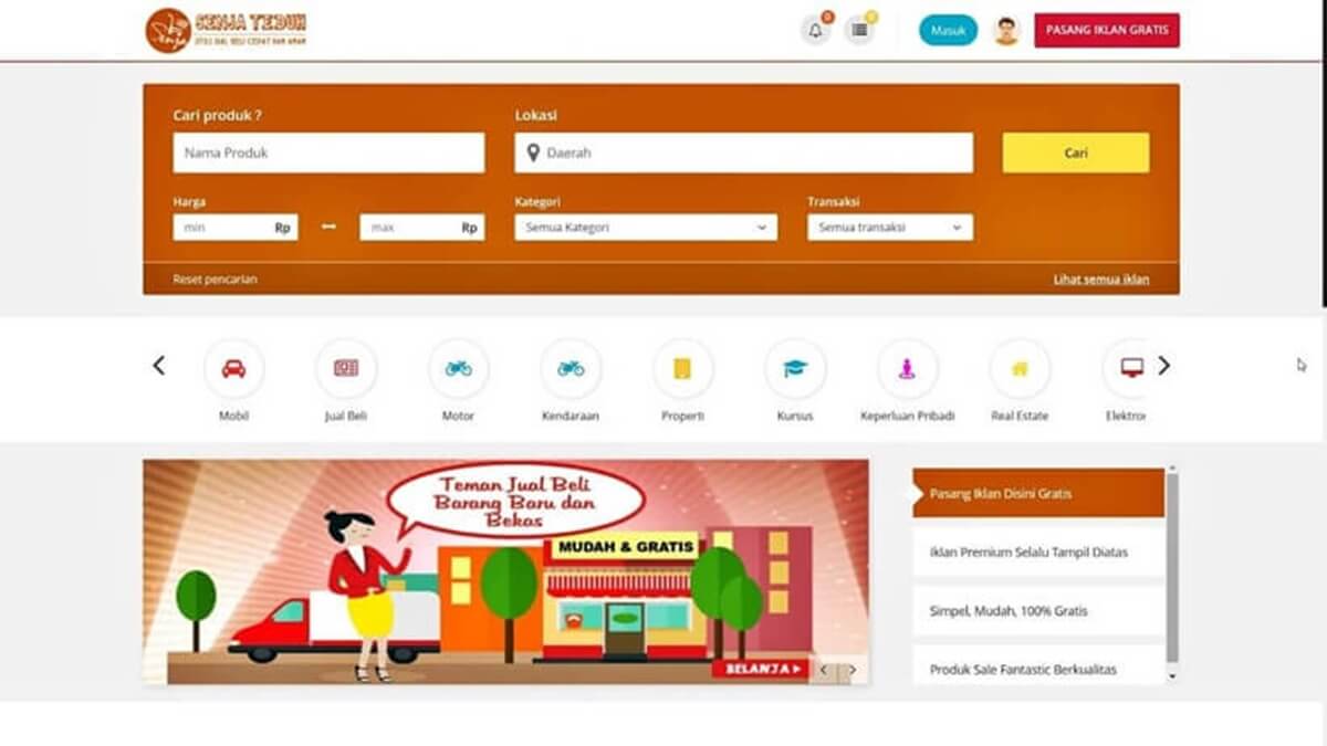 Website Iklan Baris dan Marketplace Multi Seller