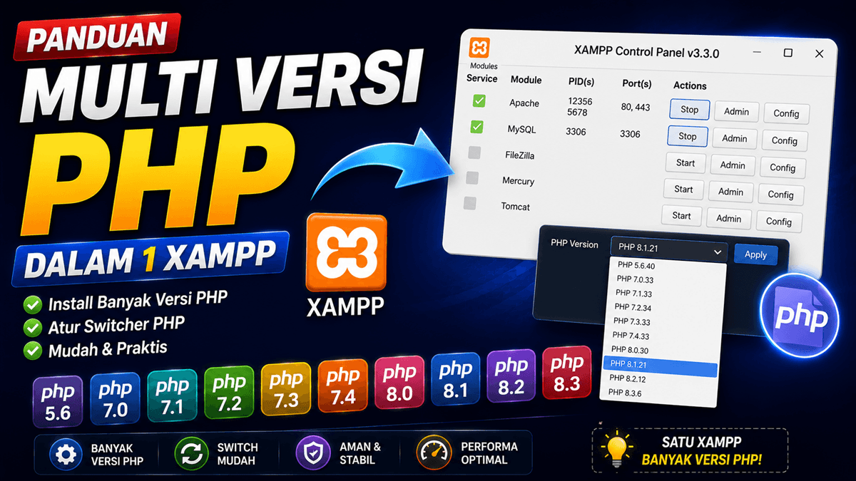 Instalasi & Setting Multi versi PHP dalam 1 XAMPP