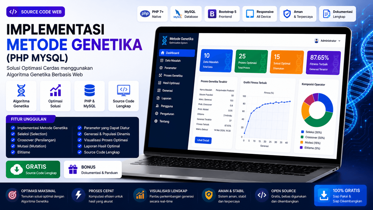 Source Code Web Implementasi Metode Genetika (PHP MySql)