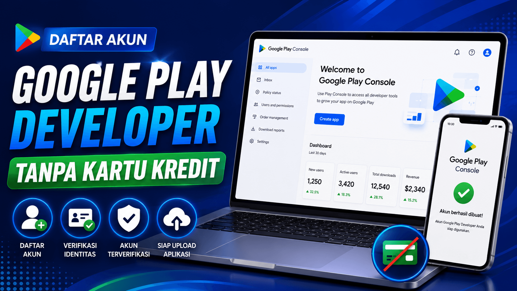 Daftar Akun Google Play Developer Tanpa Kartu Kredit